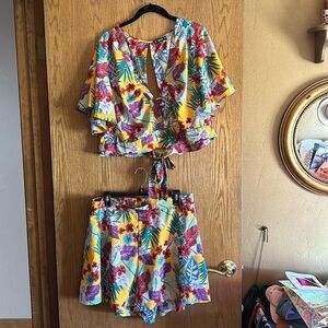 SHEIN ADORABLE HAWAIIAN PRINT OUTFIT